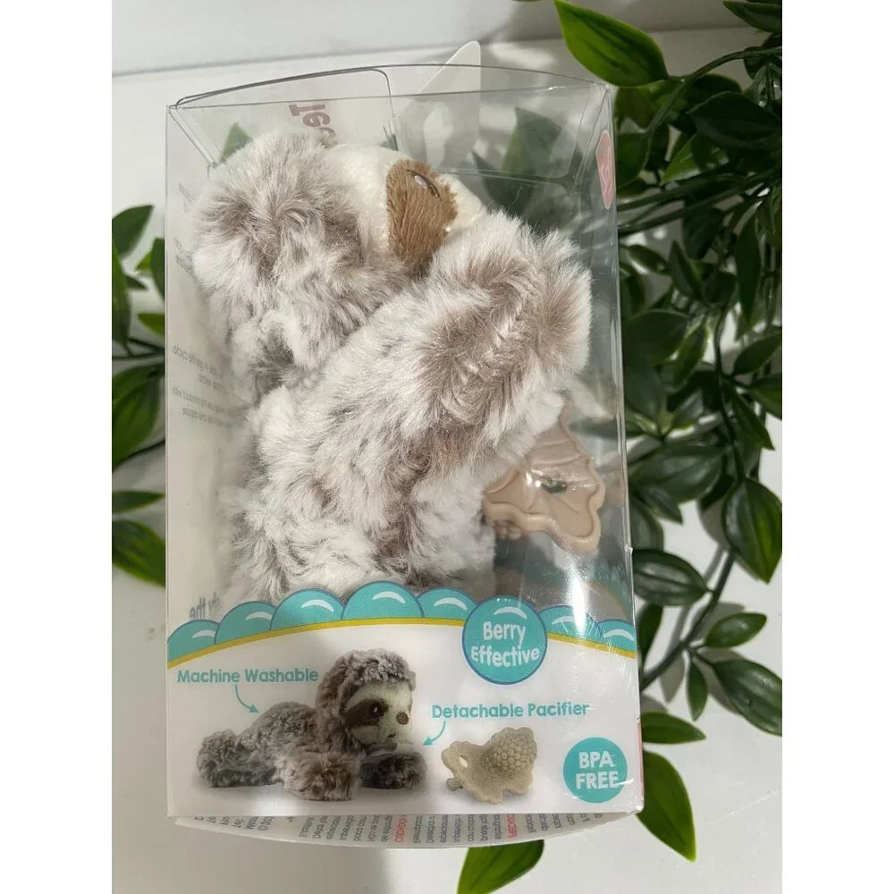 RaZ-Buddy Plush Sloth Paci & Teether Holder Soft Silicone